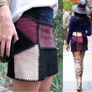 Zara Suede Patchwork Skirt